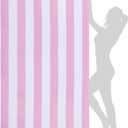 WILFA Extra Large Beach Towel - Oversized Mircofiber Beach Towel 40'' x 70'', XL Striped Lightweight Pool Towel, Big Cabana Swim Travel Towel for Adults Mens Women,Pink