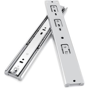 Gobrico Hardware 12-inch 55 lb, 3Folds Hydraulic Soft and Self Close Full Extension Ball Bearing Drawer Slides 1Pair