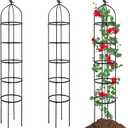 2-Pack 6.7FT Garden Obelisk Trellis for Climbing Plants,81Metal Plant Support Tower,Heavy Duty Thickened Tube,Rustproof Black Vine & Flower Stand for Outdoor Indoor Use