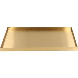 Gold Rectangle Trays, 12x8 inch Stainless Steel Metal Gold Plate Serving Tray Rectangle Decorative Cosmetic Jewelry Display Tray for Living Room, Vanity, Bathroom (11.9" x 8" x 0.6")