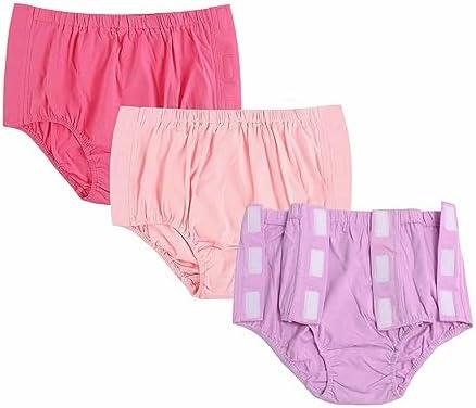 3 Pack Post Surgery Underwear, Adaptive Clothing, Tear Away Briefs, Incontinence Underpants, Reusable Stick-on Brief M