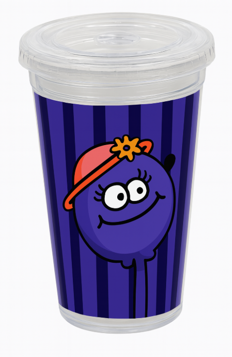 Youngever Kids Tritan Cup with Straws, Reusable 14 Ounce Toddler Cup with Lid and Straw, Unbreakable Kids Tritan Tumbler with Straw (Blueberry)