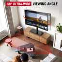 Universal Swivel TV Stand Table Top Mount Stand for 43 to 85 inch TVs, 8 Level Height Adjustable with Tilting, Heavy Duty Tempered Glass Base, Holds up 110lbs, MAX VESA 400x600mm, Black