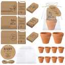 Reallnaive Baby Shower Party Favors Baby in Bloom Envelopes Seed Packets Include 24 Mini Terracotta Pots Seed Packets 24 Self Adhesive Envelopes Thank You Tags Gifts for Party(Kraft Paper)