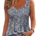 ONLYSTORY Women Loose Fitting Tank Tops Casual Summer Ladies Scoop Neck Sleeveless Shirts M