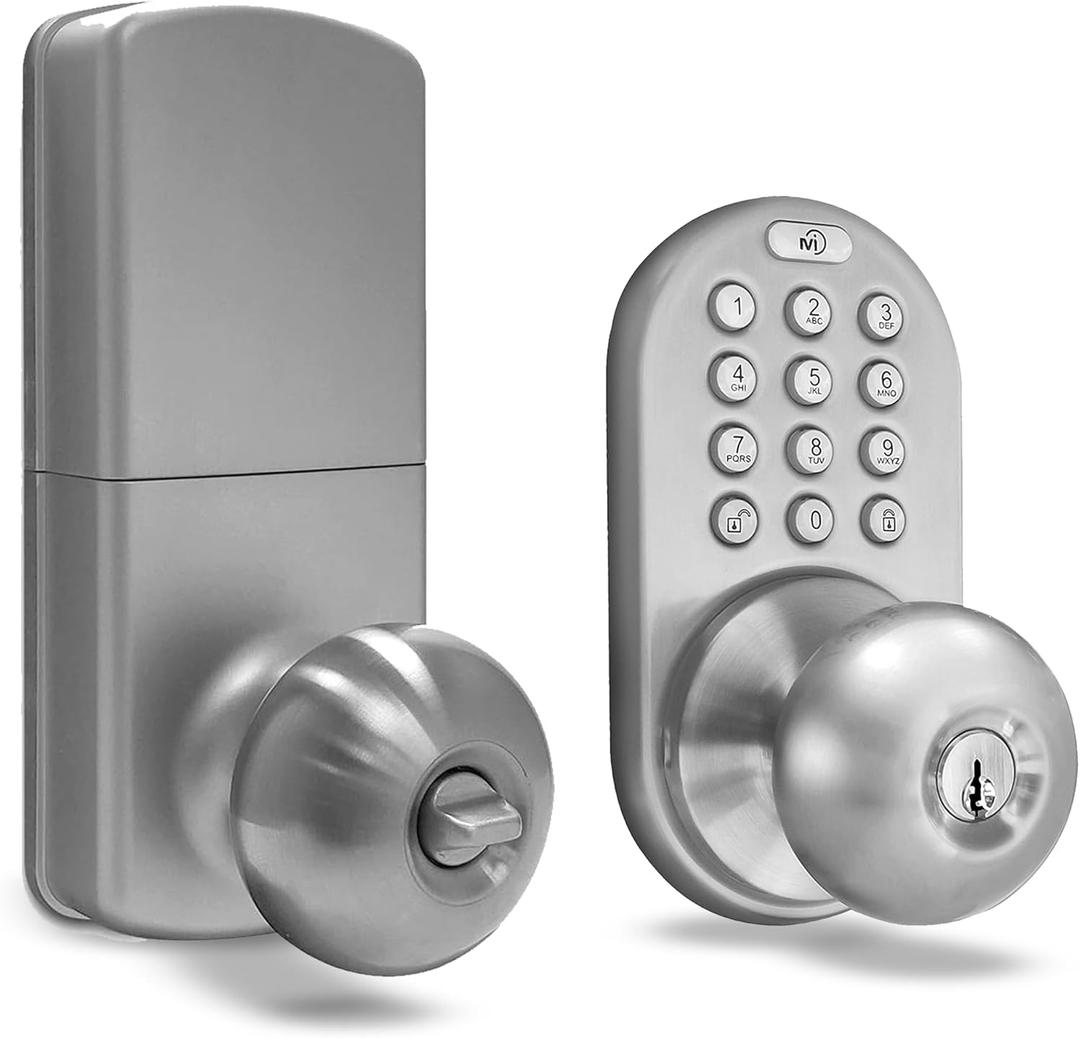 MiLocks TKK-02SN Tkk-Sn Digital Door Knob Lock with Electronic Keypad, Satin Nickel, Keypad, Keyless MiLocks TKK-02SN Tkk-Sn Digital Door Knob Lock with Electronic Keypad, Satin Nickel, Keypad, Keyless