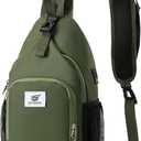 SKYSPER Sling Bag RFID Crossbody Sling Backpack Cross Body Shoulder Bag Travel Hiking Daypack for Women Men(Army Green)