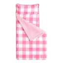 Wake In Cloud - Toddler Nap Mat with Pillow and Minky Fleece Blanket, for Kids Boys Girls in Daycare Preschool Kindergarten, Roll Up Sleeping Bag, Buffalo Check Plaid, Hot Pink White, Standard