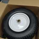 GICOOL 16" Flat-Free Solid Tire and Wheel, 4.80/4.00-8" Wheelbarrow Tire, 3" Centered Hub, 5/8" Axle Bore Hole,for Garden Wagon Cart Trolley Dolly Replacement(2 Pack)