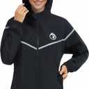 SEXYWG Rain Coats for Women Light Weight Rain Jackets Travel Raincoat Packable Waterproof Jacket with Hood for Spring Hiking (Small, Black-pattern)