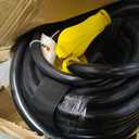 PlugSaf NEMA 14-50P/14-50R 50 FT 50 Amp RV/EV Extension Cord Outdoor with Grip Handle, 4 Prong Flexible Heavy Duty STW RV Power Cord Waterproof, 50A 125/250V 6250/12500W, Black-Yellow, ETL Listed
