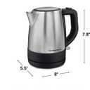 Hamilton Beach Electric Tea Kettle, Water Boiler & Heater, 1 L, Cordless, Auto-Shutoff & Boil-Dry Protection, Stainless Steel (40998)