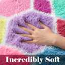 Checkered 8x10 Area Rugs for Living Room, Fluffy Pink Rainbow Girls Rug