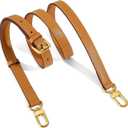 Vachetta Leather Replacement Adjustable Shoulder Strap for L V Handbag Replacement Bag Strap (Apricot Yellow-width: 0.7 in)