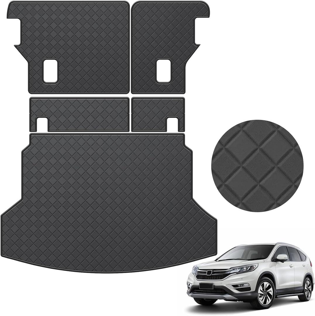 Cargo Mat & Backrest Mat Fit for 2012-2016 Honda CRV - All Weather Protection PU Leather Cargo Liner Back Seat Cover Protector CR-V Accessories