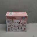 Giant bean 36pcs Wooden Dollhouse Furniture Set with Dolls for 5 Rooms, Wood & Plastic Pink Dollhouse Accessories Pretend Play Furniture Toy Christmas Birthday Gift Toy for Kids Boys Girls Toddler 3+