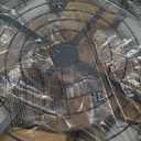 Farmhouse Ceiling Fans with Lights and Remote, 20'' Low Profile Caged Lighting with Bladeless Fan, Rustic Flush Mount with E26 Bulb Base for Bedroom, Living Room, Patios