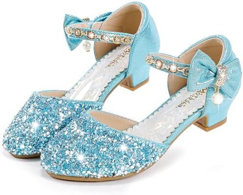 Motasha Girls Sandals Closed Toe Heels Wedding Party Girls Dress Shoes Toddler Little Big Kid, Size 11