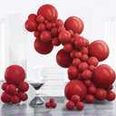 PartyWoo Burgundy Balloons 100pcs Different Sizes of 18 12 10 5 Inch Dark Red Maroon Ruby Red Balloon Arch Kit Garland for Graduation Valentine's Day Wedding Anniversary Party Decorations Red-Y75