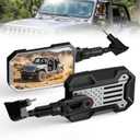 Mirrors Doors Off - Wrangler JL Side Mirrors Compatible with 2018-2023 Wrangler JL & Gladiator JT, Anti-shaking Wider Wrangler Side View Mirrors with Removable Back Panel+5 Creative Sticker Sets