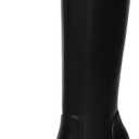 Athlefit Black Knee High Boots for Women Platform Tall Boots Fashion Square Toe Chunky Heeled Booties (7.5)
