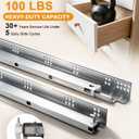 Gobrico Soft Close Undermount Drawer Slides 21", 100LB Full Extension Solid