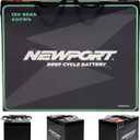 Newport 12V50Ah Deep Cycle Heavy-Duty Marine Battery, Lightweight & Sealed AGM, Trolling Motor Compatible