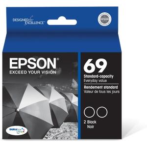 EPSON 69 DURABrite Ultra Ink Black For CX-6000, CX-7000F, CX-7400, CX-8400, CX-9400, CX-9475, NX-400, NX-415, NX-510, NX-515, WF-1100, WF-500, WF-600, WF-610, WF-615 and other select models