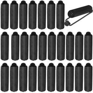 WILLBOND 40 Pieces Sponge Hair Rollers Satin Rollers for Hair Soft Curler Flexible Styling Curlers Wave for Hairdressing Styling(0.6 Inch,Black)