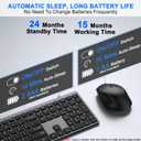 Wireless Keyboard and Mouse Combo, Full Size Silent Ultra Thin Keyboard with Magnetic Wrist Rest, Optical Mouse, 2.4G Lag-Free Cordless Mice Keyboard Set for Computer, Mac, Laptop, PC, Windows
