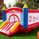Hongcoral PVC Bounce House, Heavy-Duty Jumping Castle with Large Slide, 450LBS Capacity, Inflatable Bouncer with Blower - for Kids' Indoor & Outdoor Fun