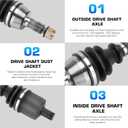 Front Left/Right CV Axle Shaft Fits for Polaris RZR 4 800/ RZR S 800 2009-2017 for Ranger 570 900 1000 Diesel Crew XP 2013 2014 2015 2016 2017 2018 2019 2020, Replace for 1332637, 1 Front Axle