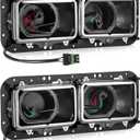 PARTSam Headlight Housing Base with H4 Plugs Wire Harnesses Stainless Steel Bezel Replacement for Kenworth T600 T800 W900, Peterbilt 379, Western Star 4900, Freightliner FLD Driver & Passenger Side