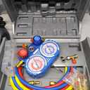 VTG VOGTEN 4.5 CFM AC Vacuum Pump and Gauge Set,for Mini Split/HVAC/Auto Systems,Manifold Gauge Kit fits R134a R12 R22 R410a,with Leak Detector,Core Depressor Valves,2 R134a Can Taps,Storage Case