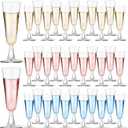 Plastic Champagne Flutes 40 Pack, 5.5 Oz Clear Disposable Plastic Champagne Glasses, Wine Glasses Cups for Wedding Celebration Birthday Party Valentines Wine Tasting New Years Eve Party Supplies