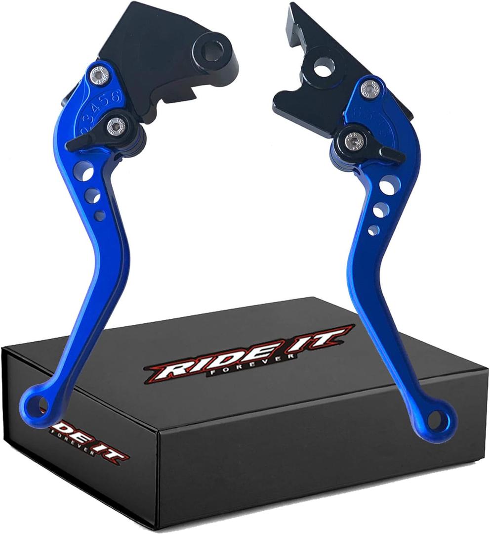 Ride IT Short Brake Clutch Levers for Ninja 250R 2008-2012, Ninja 300R Z300 2013-2018,Ninja400 Z400 2018-2020,Z250/SL 2015-2017,Z1250 pro 2017-2020,Ninja125 2019, Compatible with Versys 300X 17-20 (Blue)