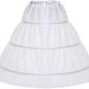 Girls Petticoat Underskirt with 3 Hoops Full Slip Crinoline Skirt (2-12 Years, 10-11 Years)