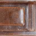 Money Clip RFID Front Pocket Wallet Men Leather Slim Minimalist Wallet (Brown with ID Window (Crazy Hourse Leather))