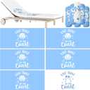 Whaline 6Pcs Last Toast on The Coast Beach Towels Quick Dry Towel Blue White Seashell Diamond Ring Absorbent Towels for Bachelorette Party Bride Shower Honeymoon