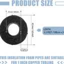 Amylove 12 Pcs 3.3 Feet Pipe Insulation Foam Tube Pool Noodles Insulating Water Pipe Swim Noodles Pre Slit Heat Preservation Pipes Cover for Tubing Outdoor Winter Freeze Protection(Black,1 Inch)