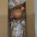 QDWIS Boho Wood Curtain Rods for Windows 66 to 120 inch,1" Adjustable Heavy Duty Window Curtain Rod with Imitation Wood Grain Finials,Rustic Decorative Drapery Rods Set,Size:36-120'',Natural Wood