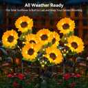 KOOPER Solar Lights Outdoor Garden Decor - Upgraded 3 Pack with 9 Sunflower Lights, Waterproof Solar Outdoor Lights Auto ON/Off Solar Decorative Lights for Garden, Patio, Backyard