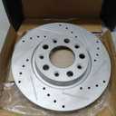 TRQ Rear Performance Brake Rotors Set Premium G-Coated Cross Drilled & Slotted Compatible with 2002-2003 Lexus ES300 2004-2006 ES330 2005-2007 Toyota Avalon 2002-2006 Camry 2004-2008 Solara