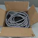 Rustic State 12 Feet Braided Zig Zag Fabric Power Extension Cord with Flexible Cable & 3 Prong Plug - Decorative Stylish Industrial Vintage DIY Projects - 18 Gauge Chevron - Black & White