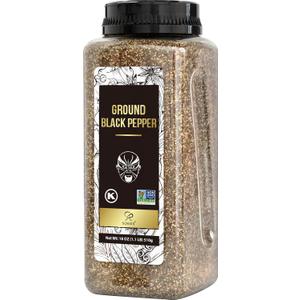 Soeos Table Ground Black Pepper, 18 oz (510g) Non-GMO, Freshly Peppercorn Powder Bulk, Packed to Keep Peppers Fresh, Ready to Use Peppercorns for Refill, Regular (EXP 01/15/27)