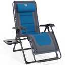Timber Ridge Zero Gravity Chair, Oversized Lawn Chairs Outdoor Recliner Reclining Patio Lounge Chair with Adjustable Headrest and Side Table for Camping, Outdoor, Patio, Support 350lbs, Grey