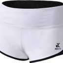 Women's Active Shorts Fitness Sports Yoga Booty Shorts for Running Gym Workout (White, S)