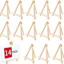 14 Pack 9 Inch Wood Easel, Painting Party Easel, Kids Student Tabletop Easels for Painting, Portable Canvas Photo Picture Sign Holder Tripod Painting Easels for Art & Crafts