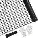 Plastic Mesh Fence Safety Fence, Extra Strength 4'x100' Roll with 100 Zip Ties, Resuable Temporary Netting for Garden Fencing, Construction, Snow Fencing, Animal Barrier, Poultry, Deer, Dog (Black)