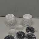 TIPGO Glass Qtip Holder Dispenser - 10 oz Clear Canister Apothecary Jar, Bathroom Vanity Storage Organizer Set for Cotton Swabs, Pads, Floss Picks, Small Containers for Makeup Storage (4 Pack, Black)